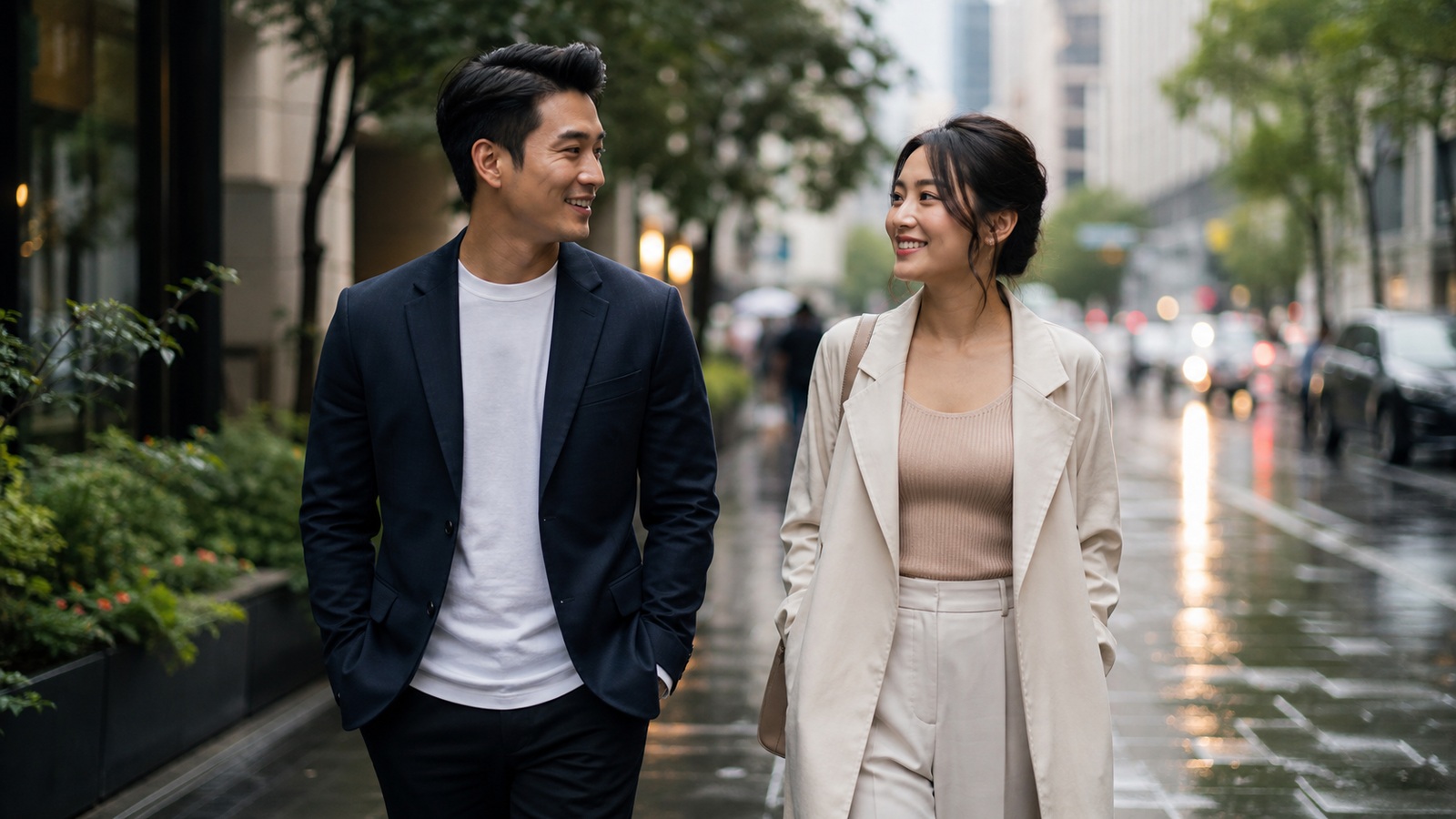 Photorealistic dating scene representing how to prepare for asian courtship before the first date